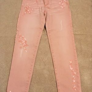 Rewash Jeans Embroidered Coral Pink Size 0/24